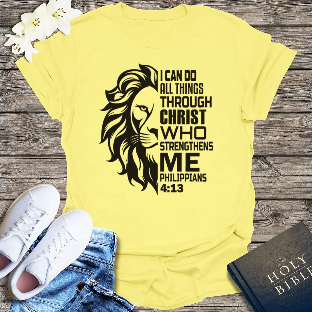 Lion of Strength T-Shirt - Cornsilk