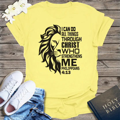 Lion of Strength T-Shirt - Cornsilk