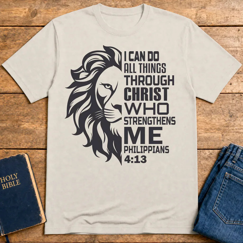 Lion of Strength T-Shirt - Ice Grey