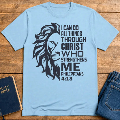 Lion of Strength T-Shirt - Light Blue
