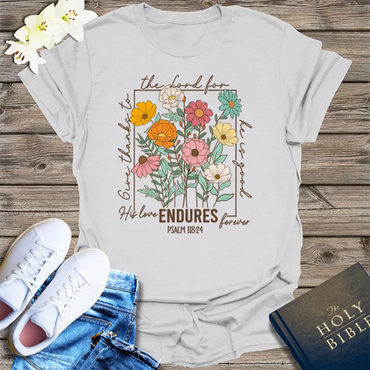 Enduring Love Floral T-Shirt - Ice Grey