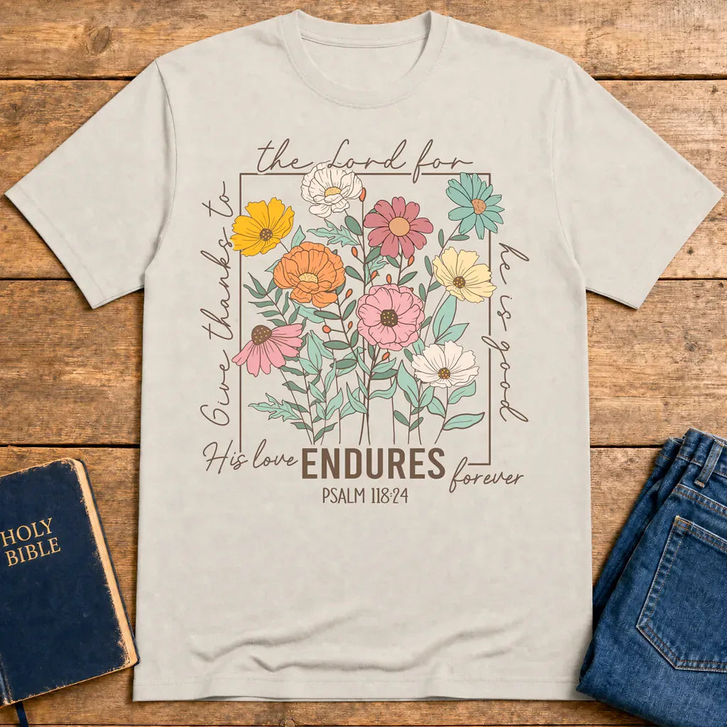 Enduring Love Floral T-Shirt - Ice Grey