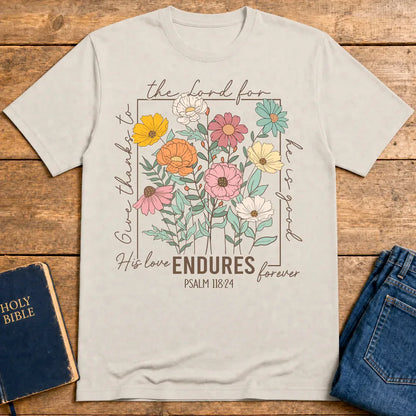 Enduring Love Floral T-Shirt - Ice Grey