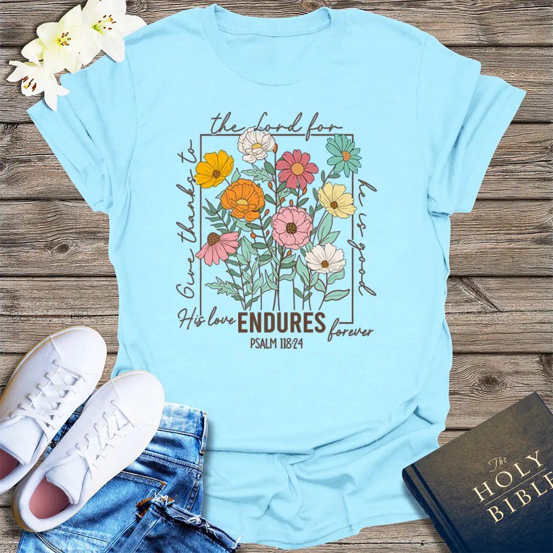 Enduring Love Floral T-Shirt - Light Blue