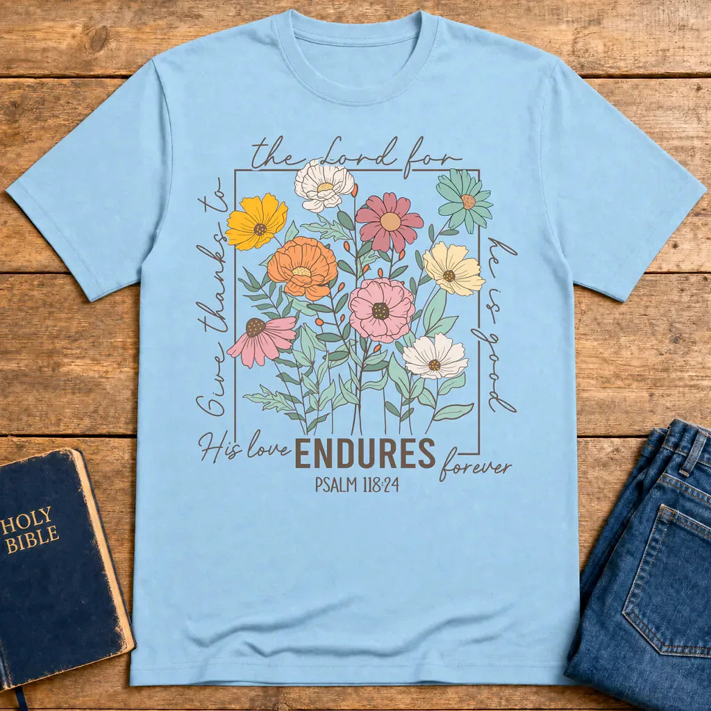 Enduring Love Floral T-Shirt - Light Blue