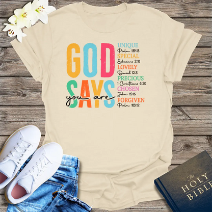 God Says You Are T-Shirt - Natural
