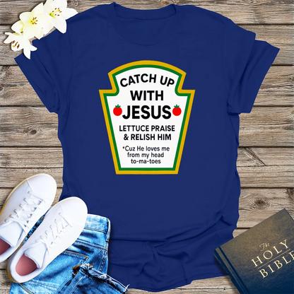 Catch Up With Jesus T-Shirt - Navy
