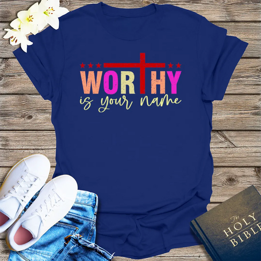Worthy Is Your Name T-Shirt - Navy