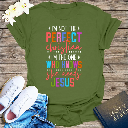 Perfectly Imperfect Christian T-Shirt - Military Green