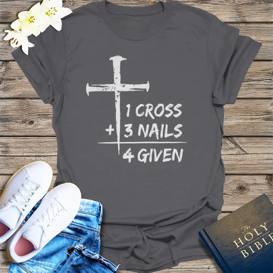 One Cross Forgiven T-Shirt - Charcoal