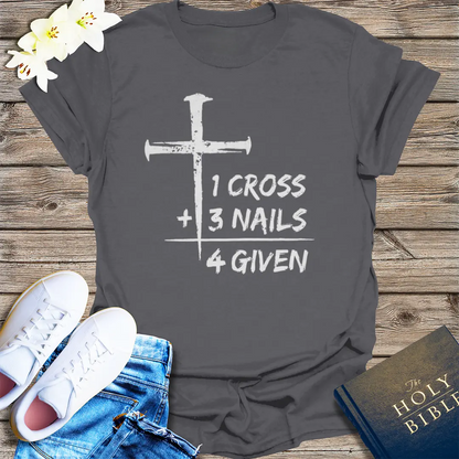 One Cross Forgiven T-Shirt - Charcoal