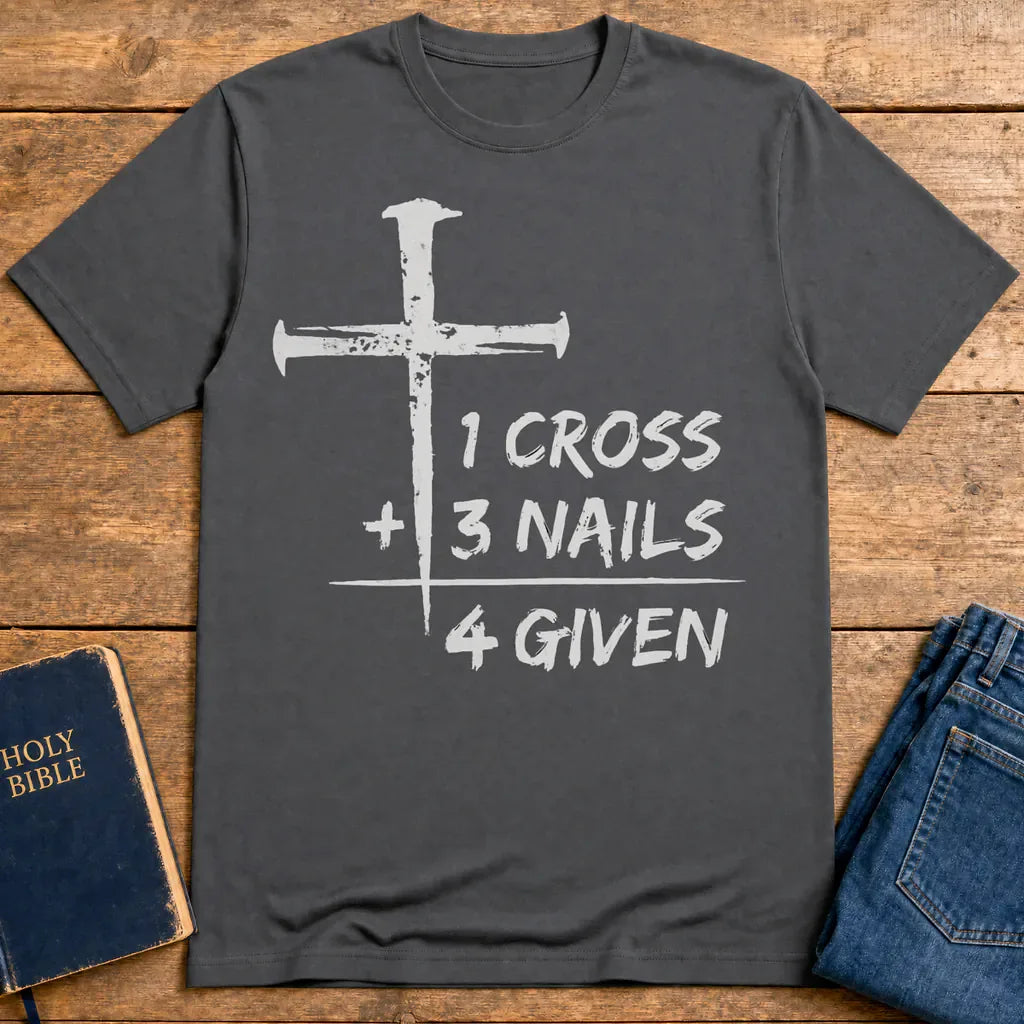 One Cross Forgiven T-Shirt - Charcoal