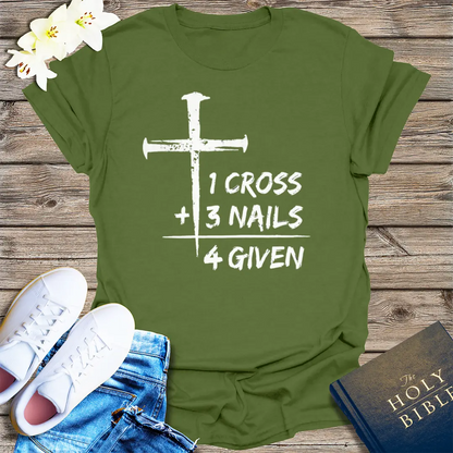One Cross Forgiven T-Shirt - Military Green