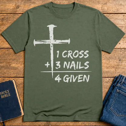 One Cross Forgiven T-Shirt - Military Green