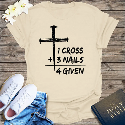 One Cross Forgiven T-Shirt - Natural