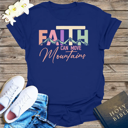 Faith Can Move Mountains T-Shirt - Navy