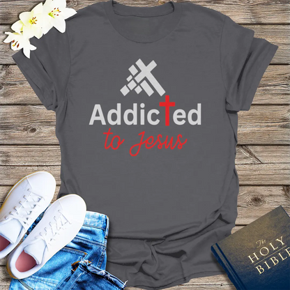 Addicted to Jesus T-Shirt - Charcoal