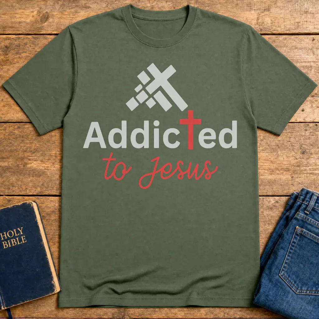 Addicted to Jesus T-Shirt - Military Green