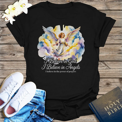 I Believe in Angels T-Shirt - Black