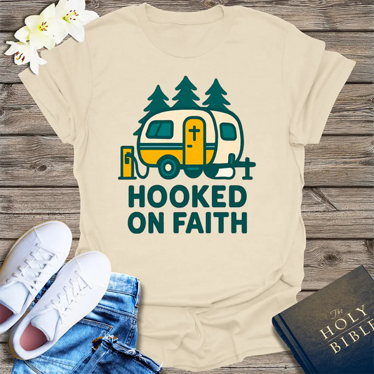Hooked on Faith T-Shirt - Natural