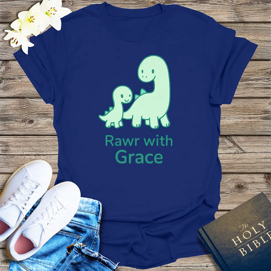 Rawr with Grace T-Shirt - Navy