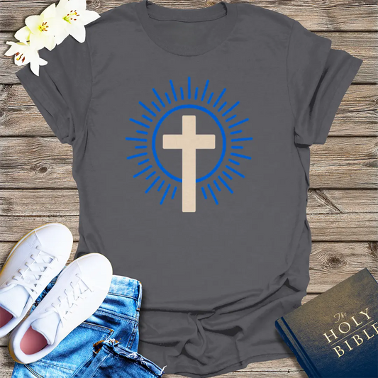 Radiant Cross T-Shirt - Charcoal