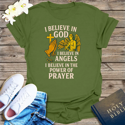 Faith in Prayer T-Shirt - Military Green