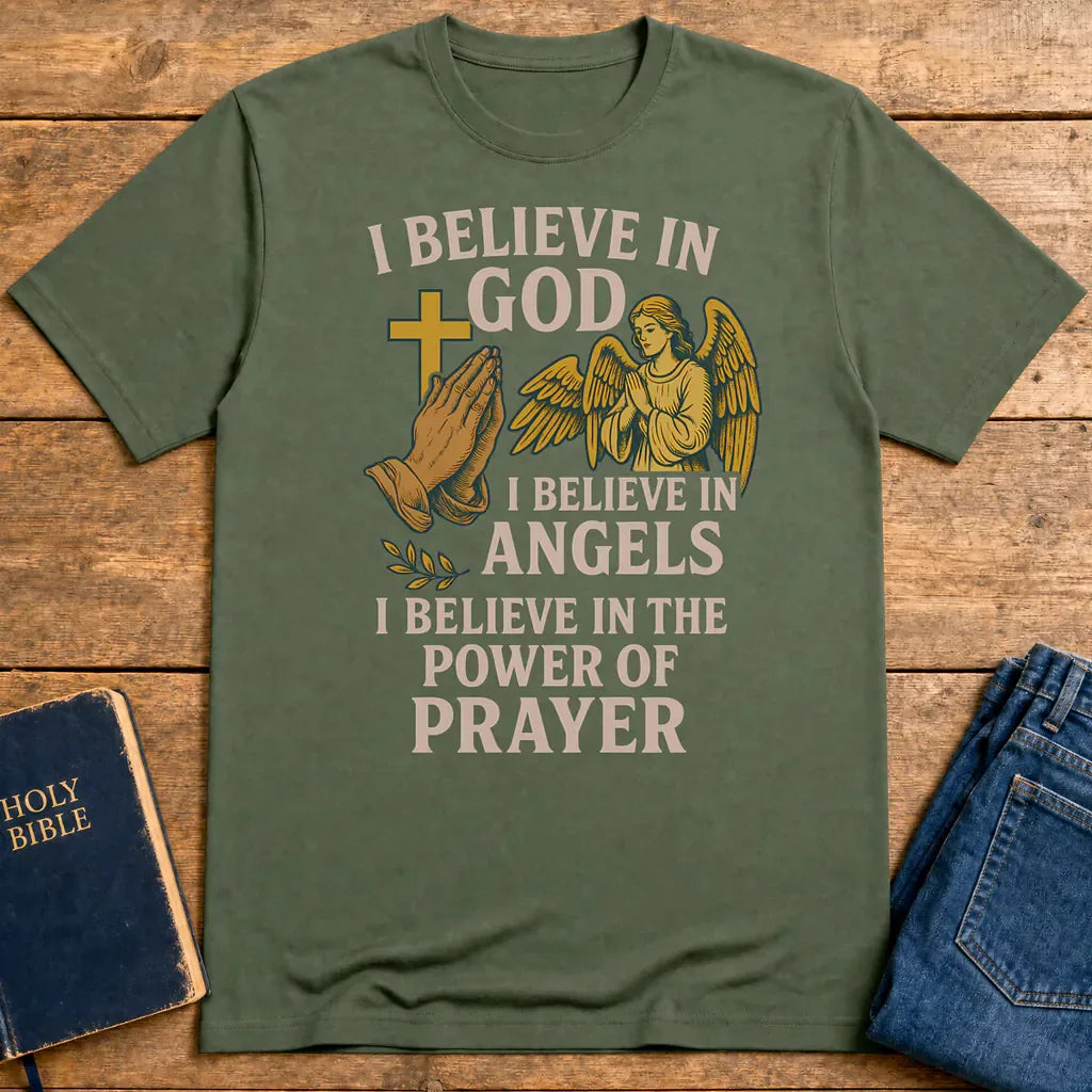 Faith in Prayer T-Shirt - Military Green