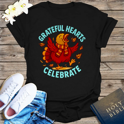 Grateful Hearts Celebrate T-Shirt - Black
