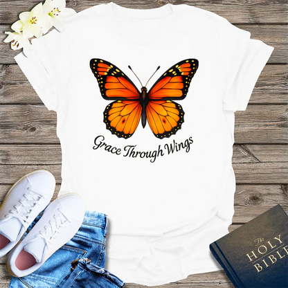 Grace Through Wings T-Shirt - White