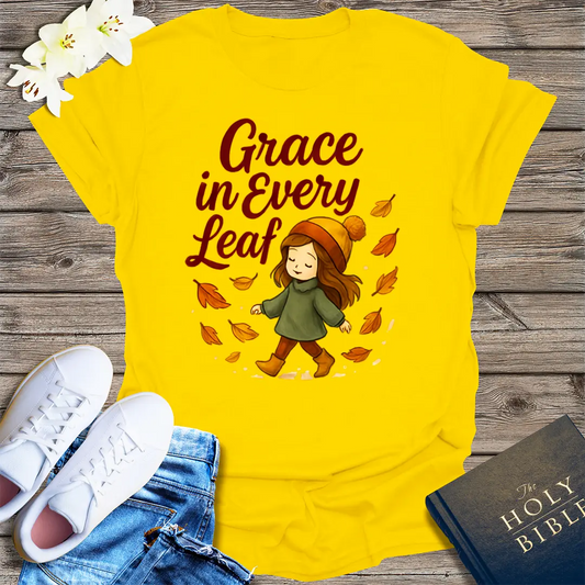 Grace in Every Leaf T-Shirt - Daisy