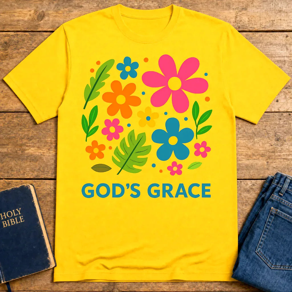 God's Grace Bloom T-Shirt - Daisy