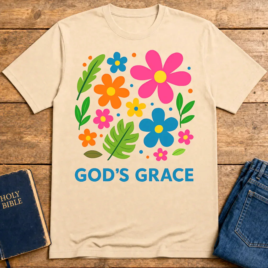 God's Grace Bloom T-Shirt - Natural