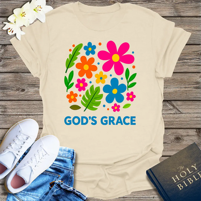 God's Grace Bloom T-Shirt - Natural