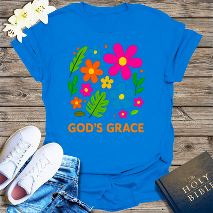 God's Grace Bloom T-Shirt - Royal