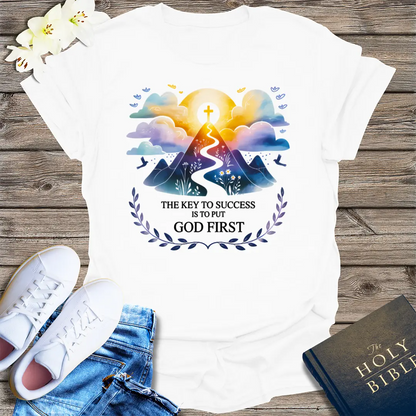God First Mountain Path T-Shirt - White