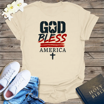 God Bless America T-Shirt - Natural