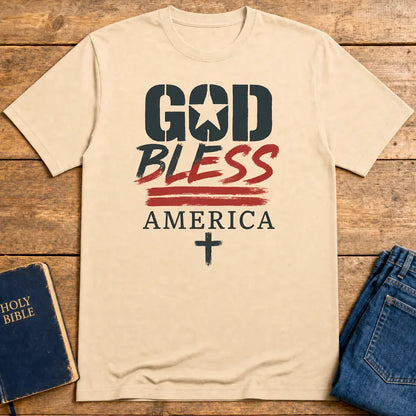 God Bless America T-Shirt - Natural