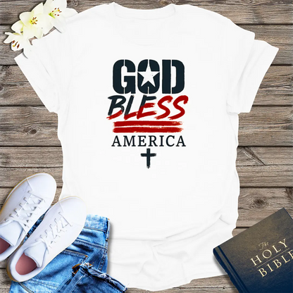 God Bless America T-Shirt - White