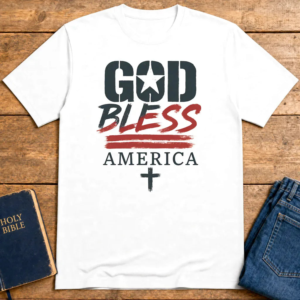 God Bless America T-Shirt - White