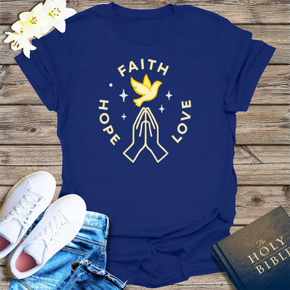 Faith Hope Love T-Shirt - Navy