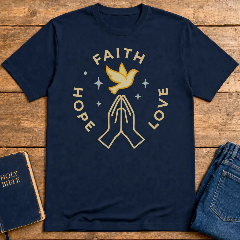 Faith Hope Love T-Shirt - Navy