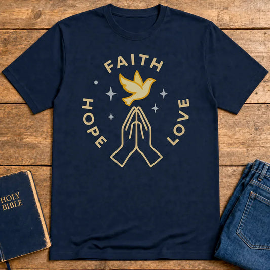 Faith Hope Love T-Shirt - Navy
