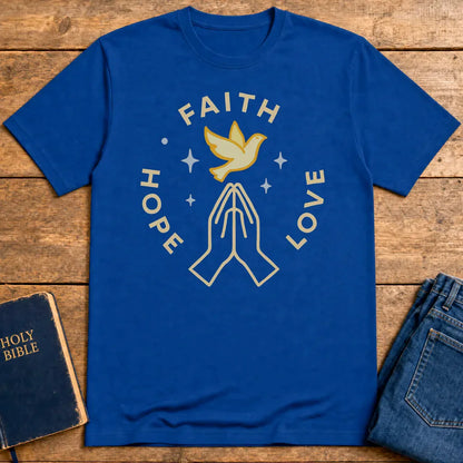 Faith Hope Love T-Shirt - Royal