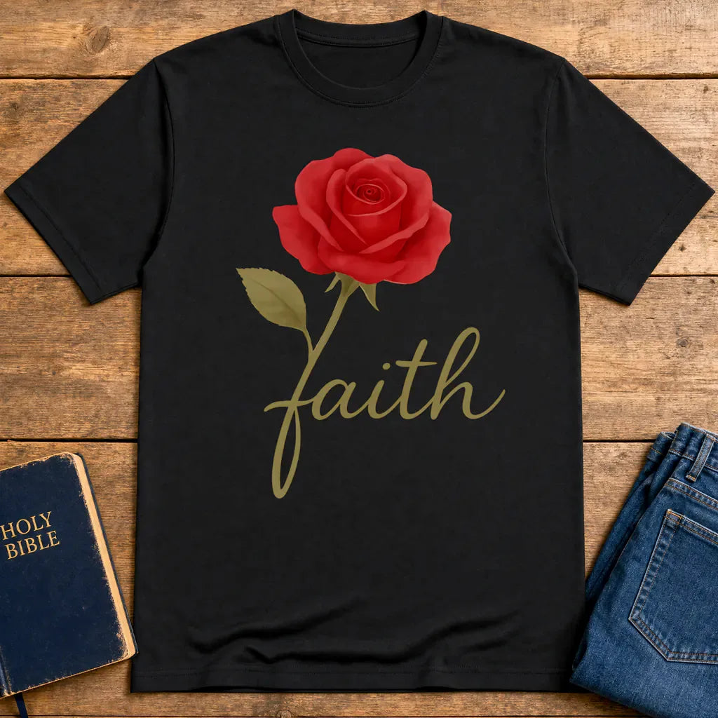 Rose of Faith T-Shirt - Black
