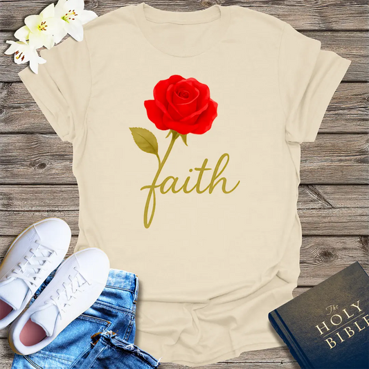 Rose of Faith T-Shirt - Natural