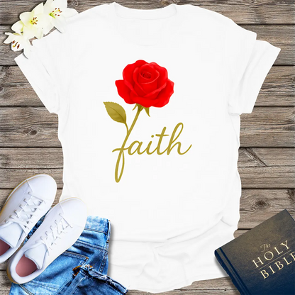 Rose of Faith T-Shirt - White