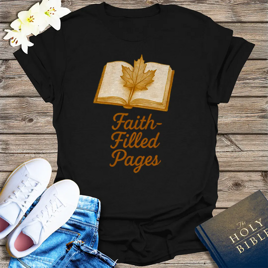 Faith-Filled Pages T-Shirt - Black