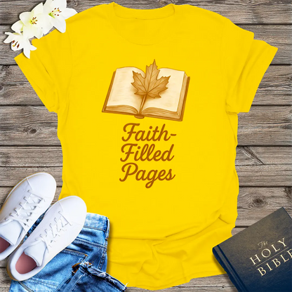 Faith-Filled Pages T-Shirt - Daisy