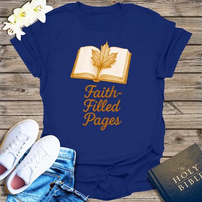 Faith-Filled Pages T-Shirt - Navy